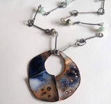 Mistique- Sterling Silver, Double-Sided Enamel Necklace