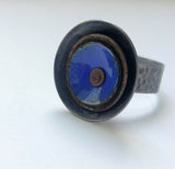 Danuta, sterling silver and enameled copper ring