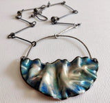 Flow II -Double-Sided Sterling Silver and Enamel Necklace