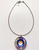 Waves - Double-Sided Sterling Silver,  Brass, Enamel Necklace