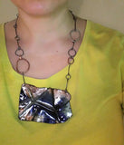 Mauve - Sterling Silver, Double-Sided Enamel Necklace