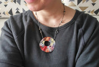 Raquel - Sterling Silver, Double-Sided Enamel Necklace