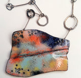 Sema - Sterling Silver, Double-Sided Enamel Necklace