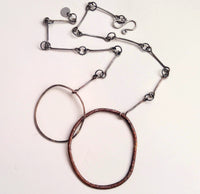 Hoops IV, sterling silver and copper necklace
