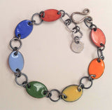 Over the Rainbow III, Sterling Silver and Enamel Double-Sided Bracelet