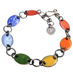Over the Rainbow III, Sterling Silver and Enamel Double-Sided Bracelet