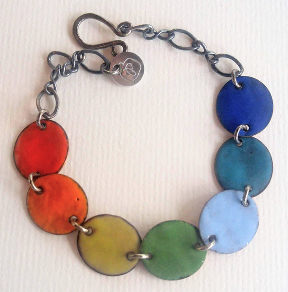 Over the Rainbow II, Sterling Silver and Enamel Double-Sided Bracelet