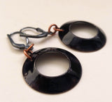 Masha, sterling silver and enameled copper earrings