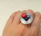 Gina, sterling silver and gemstone ring