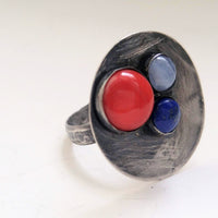 Gina, sterling silver and gemstone ring