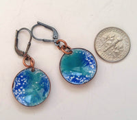 Galya, sterling silver and enamel earrings