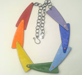 Over the Rainbow IV, double-sided sterling silver and enamel nacklace