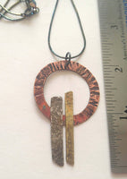 Misha, sterling silver, copper, brass necklace