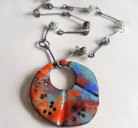 Mistique- Sterling Silver, Double-Sided Enamel Necklace