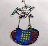 Tina - Sterling Silver, Double-Sided Enamel Necklace