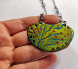 Tina - Sterling Silver, Double-Sided Enamel Necklace