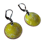 Priah, double-sided sterling silver and enameled copper earrings