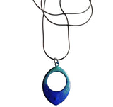Mia, double-sided sterling silver, enameled copper necklace