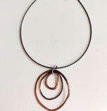 Hoops VIII, sterling silver and copper necklace