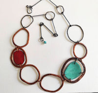 Asha, Sterling Silver and Enamel Double-Sided Necklace