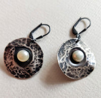 Choose your size, Unearthed VII, Sterling Silver and Pearl earrings