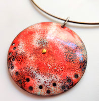 Waves - Double-Sided Sterling Silver,  Brass, Enamel Necklace