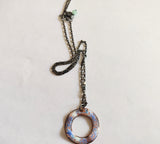 Freya, reversible sterling silver, enameled copper necklace