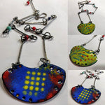 Tina - Sterling Silver, Double-Sided Enamel Necklace